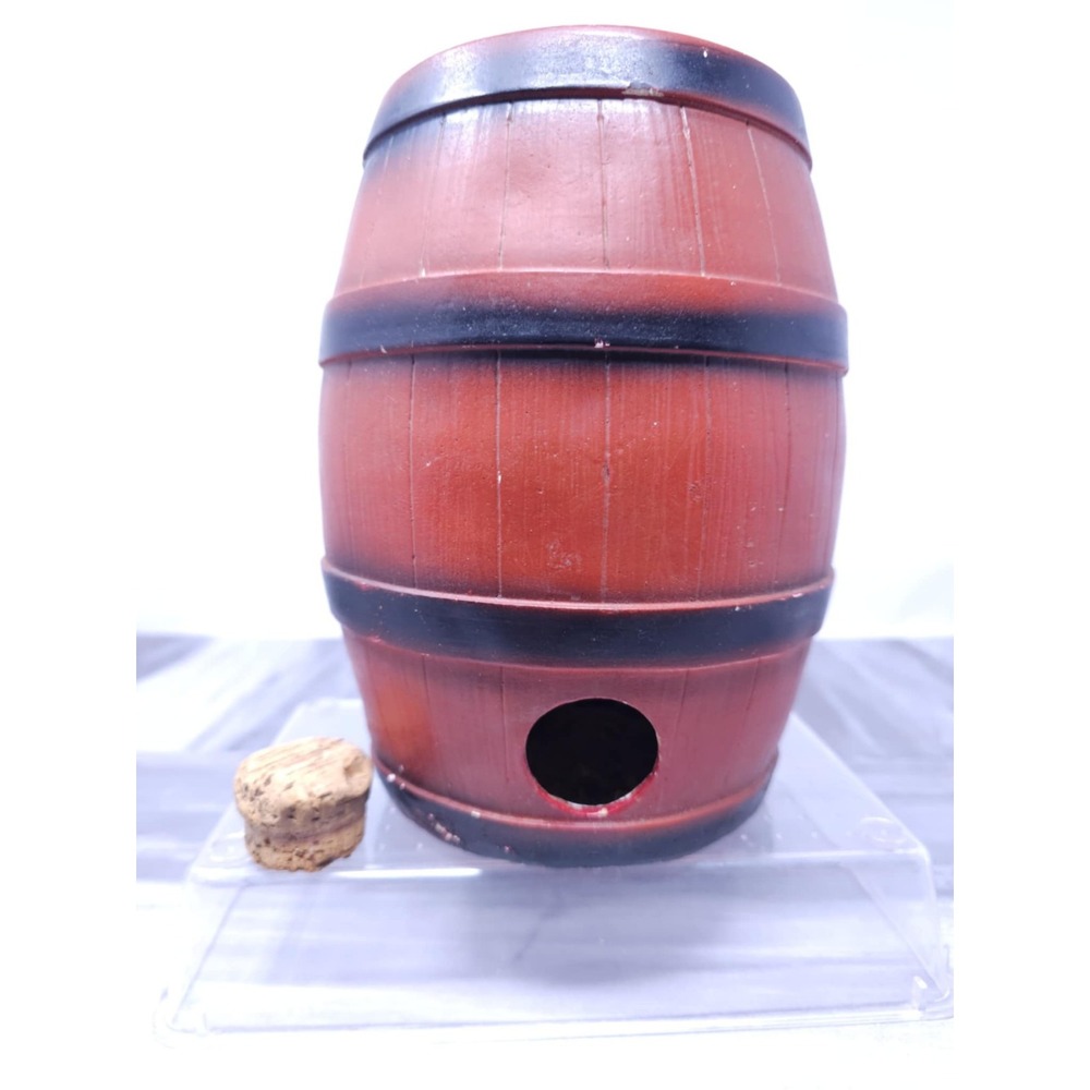 Coin Bank "For a‎ Rainy Day" Barrel Piggy Bank Complete with Cork Vintage 1950's - Picture 6 of 6